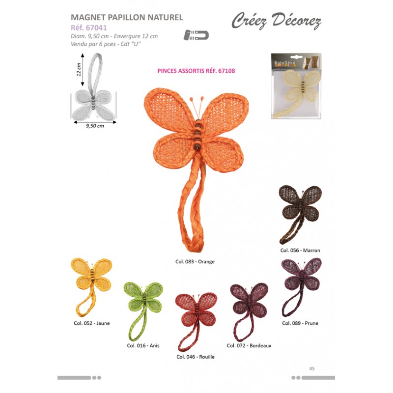 Stephanoise S67041 - MAGNET PAPILLON NATUREL