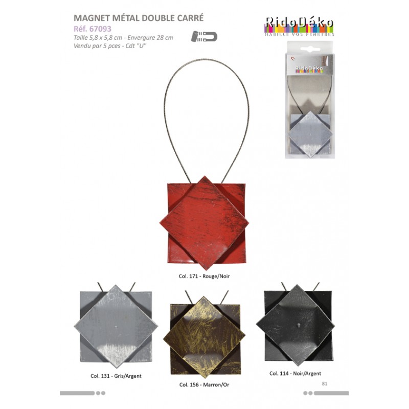 Stephanoise S67093 - MAGNET METAL DOUBLE CARRE