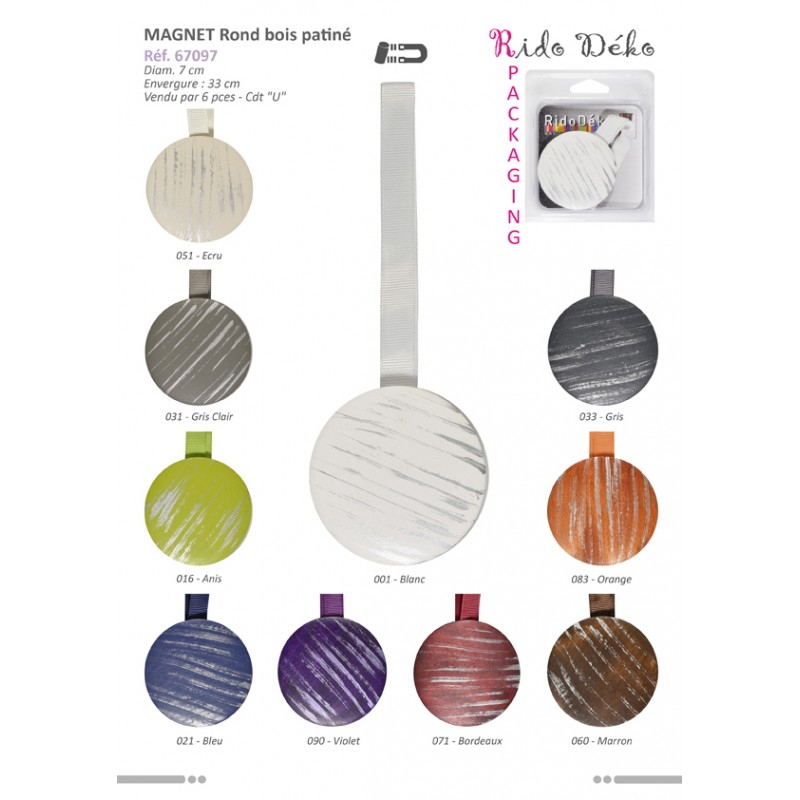Stephanoise S67097 - MAGNET ROND BOIS PATINE