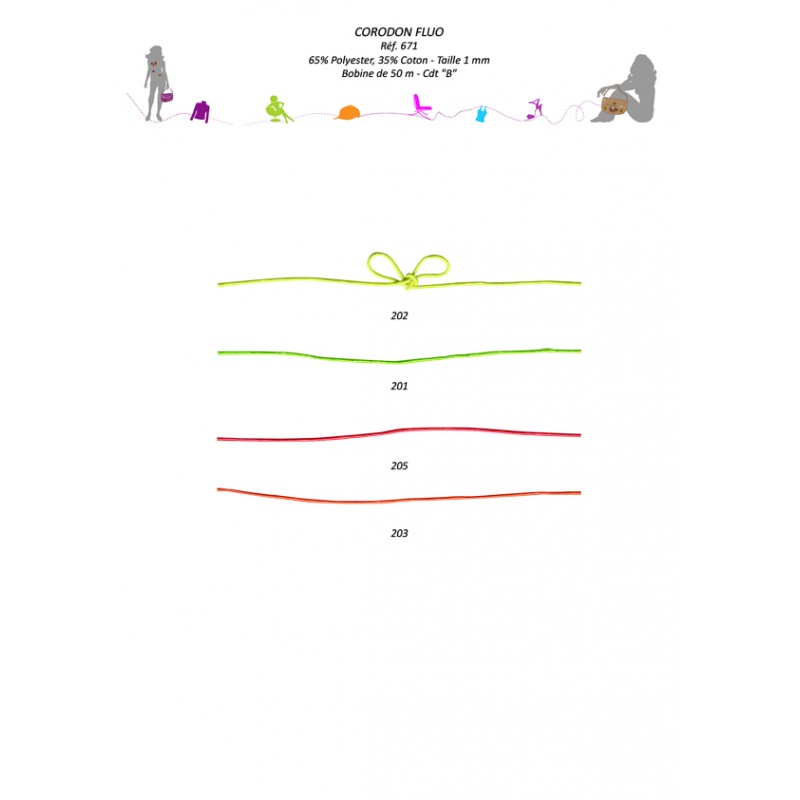 Stephanoise S671 - CORDON FLUO 1MM