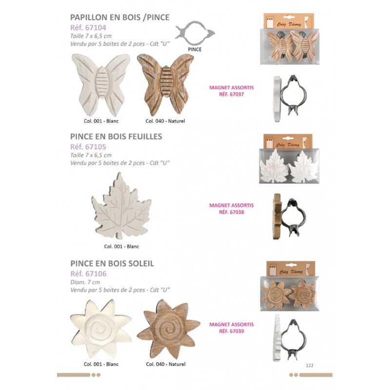 Stephanoise S67106 - CLIP SOLEIL BOIS X 2