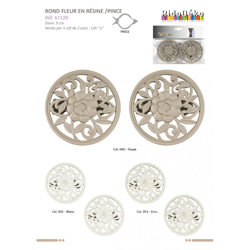 Stephanoise S67120 - CLIP RIDEAUX "FLEURS"