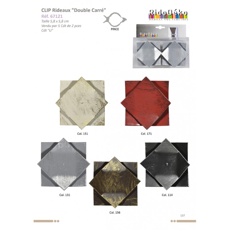 Stephanoise S67121 - CLIP METAL DOUBLE CARRES