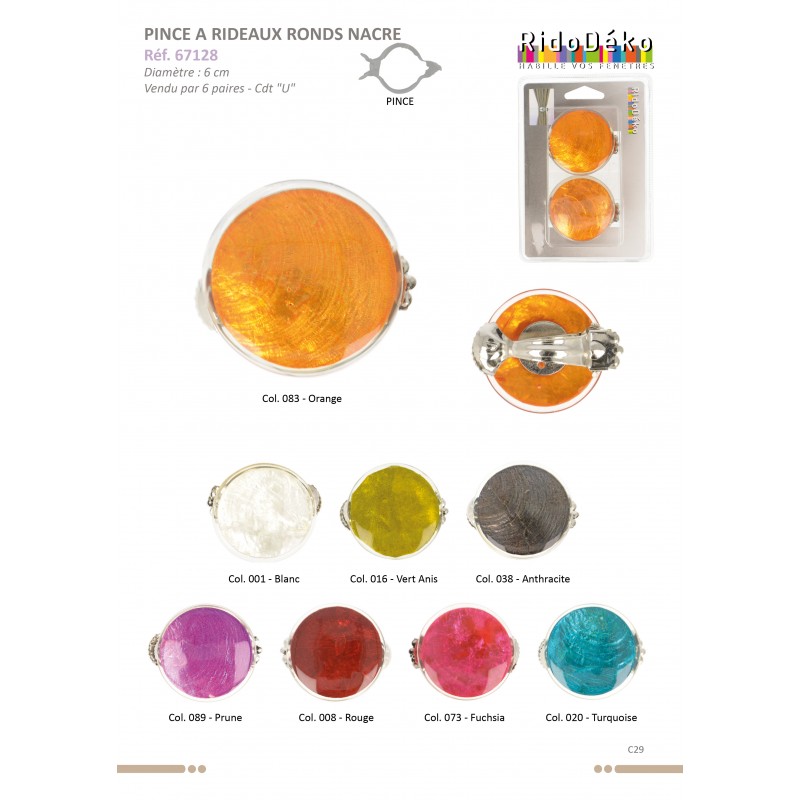 Stephanoise S67128 - PINCE A RIDEAUX RONDS NACRE