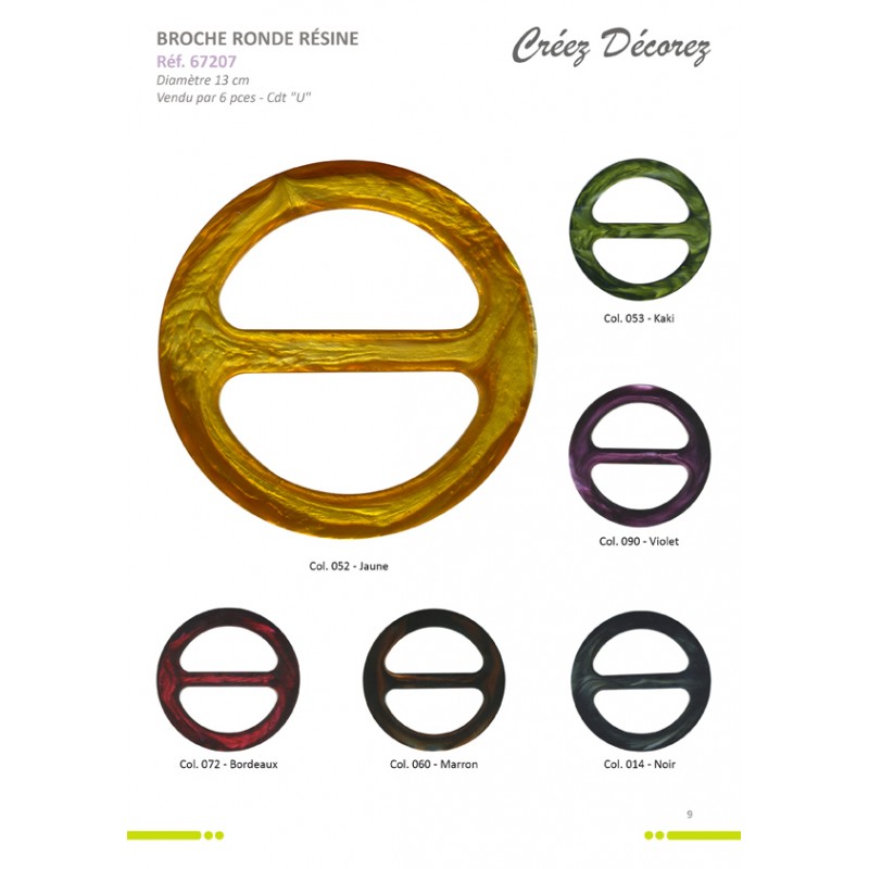 Stephanoise S67207 - BROCHE RESINE RONDE