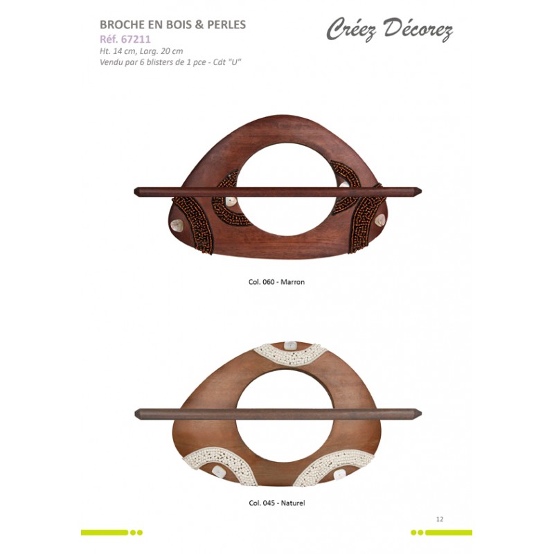 Stephanoise S67211 - BROCHE BOIS POUR RIDEAUX