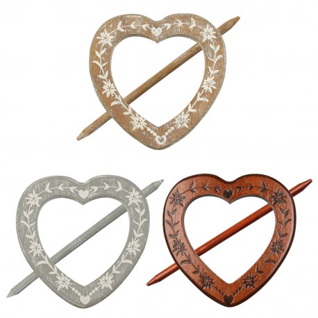 Stephanoise S67216 - BROCHE COEUR GRAVÉ X 6