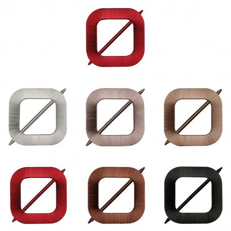 stephanoise S67219 - BROCHE CARREE RECOUVERTE DE FIL