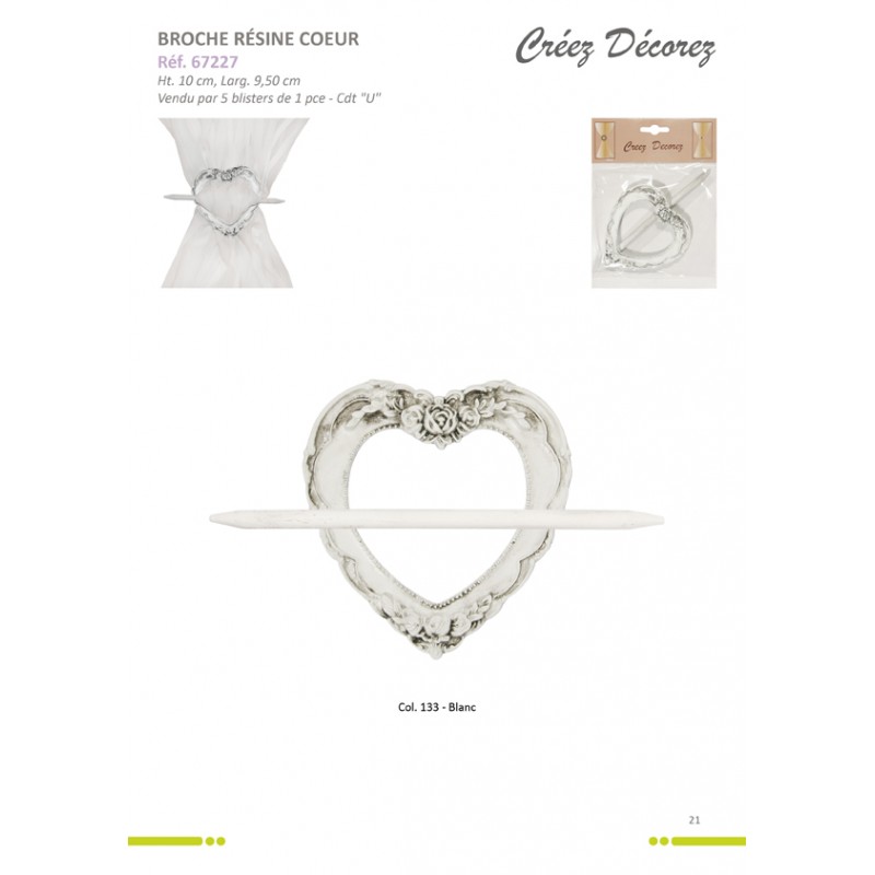 Stephanoise S67227 - BROCHE RESINE "COEURS"