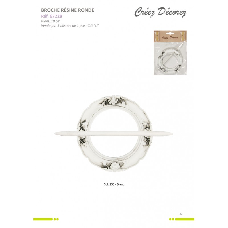 Stephanoise S67228 - BROCHE RESINE "ROSACE"