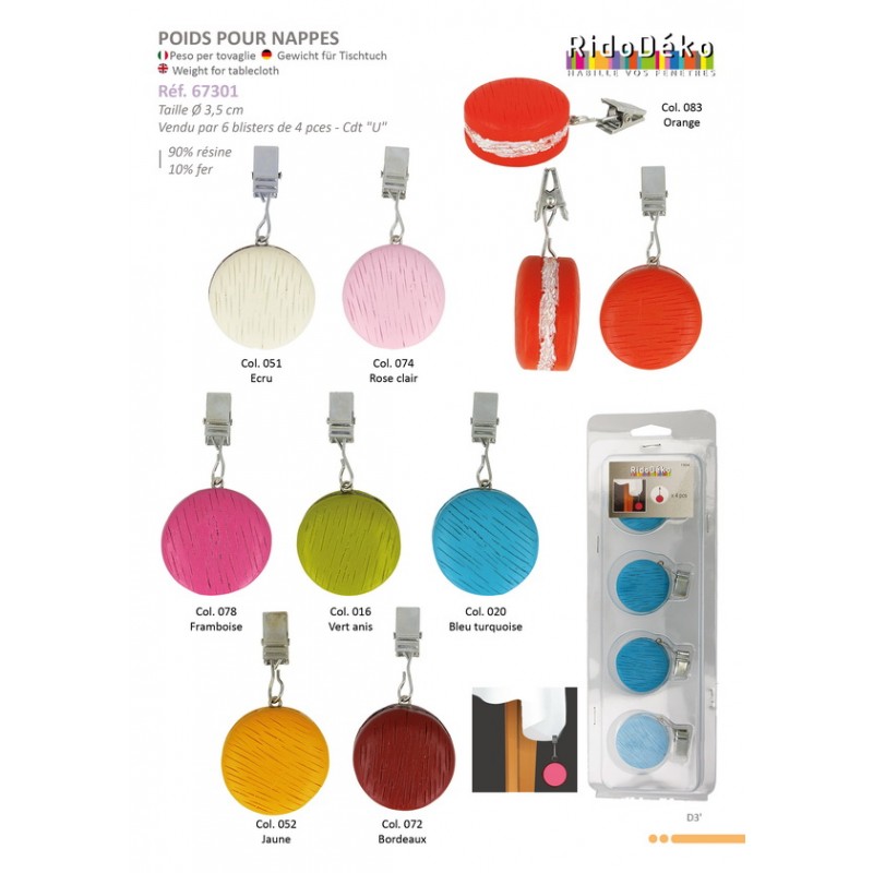 Stephanoise S67301 - POIDS POUR NAPPE X 4 PCS