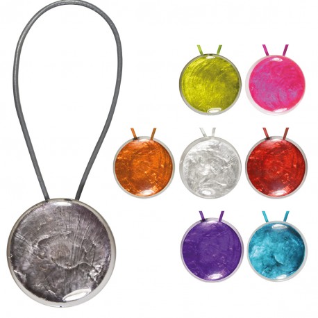 stephanoise S67503 - MAGNET ROND NACRE CORDON CUIR