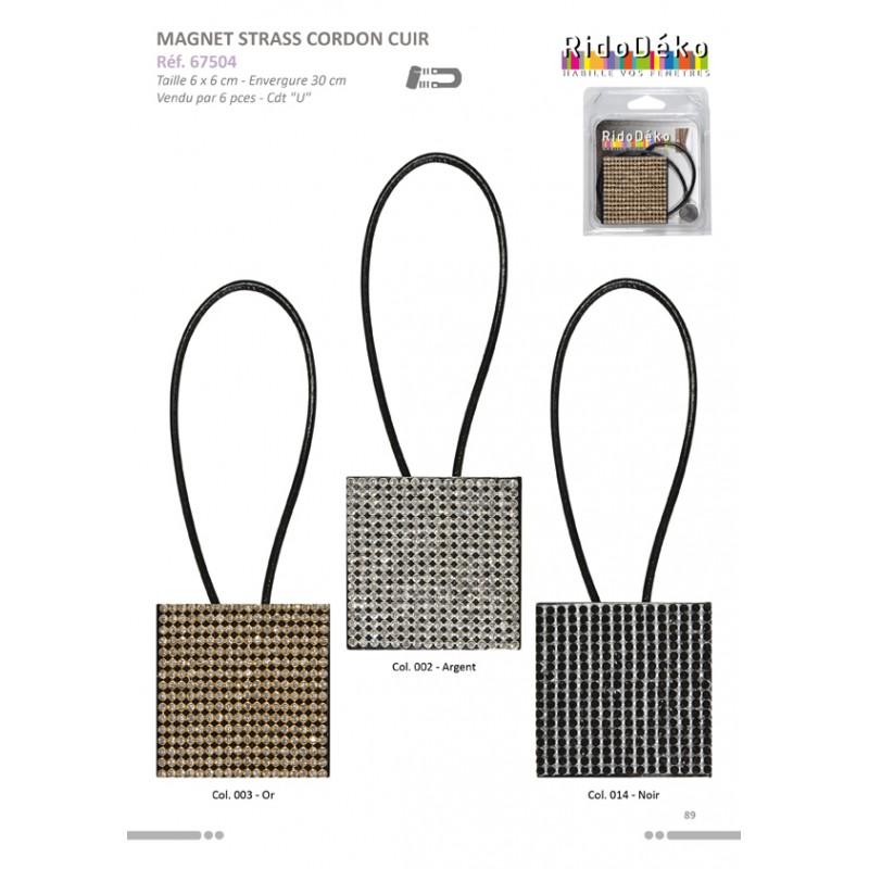 Stephanoise S67504 - MAGNET CARRE STRASS-CUIR