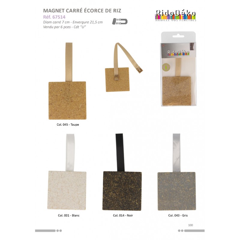 Stephanoise S67514 - MAGNET CARRE ECORCE RIZ