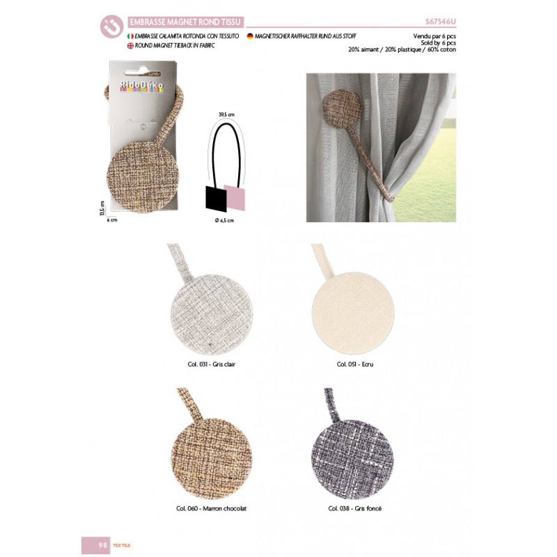 Stephanoise S67546 - EMBRASSE MAGNET ROND TISSU