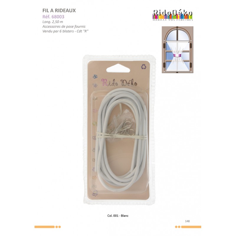 Stephanoise S68003 - FIL RIDEAU SANS DECO 2 5M