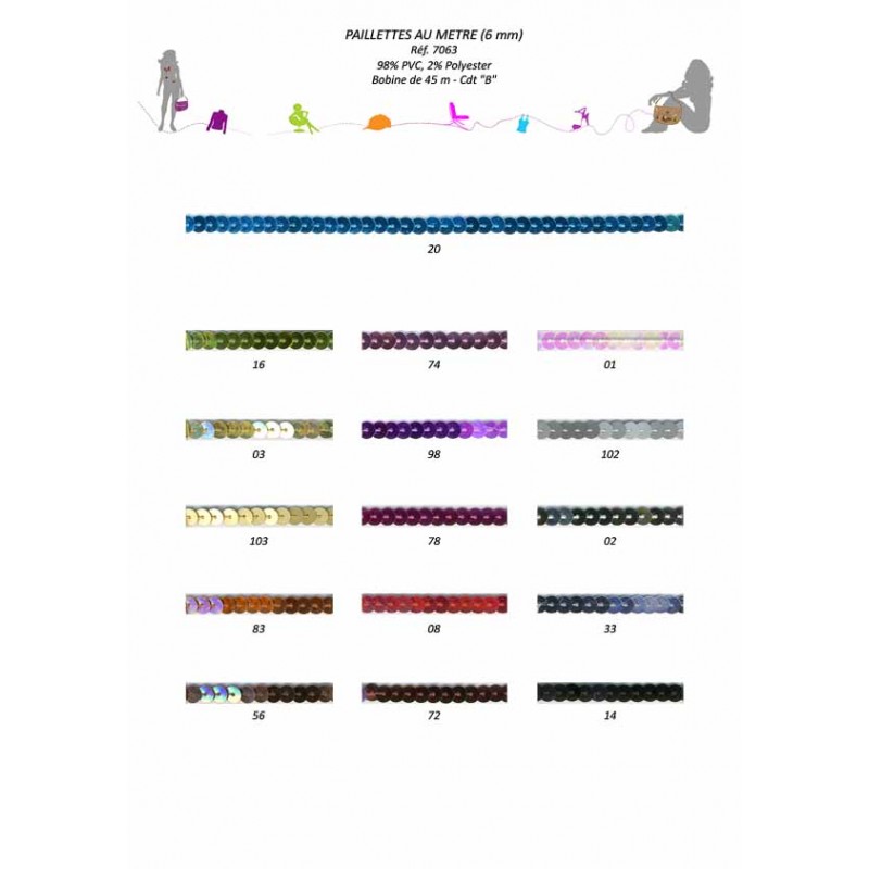 Stephanoise S7063 - PAILLETTES AU METRE 6MM