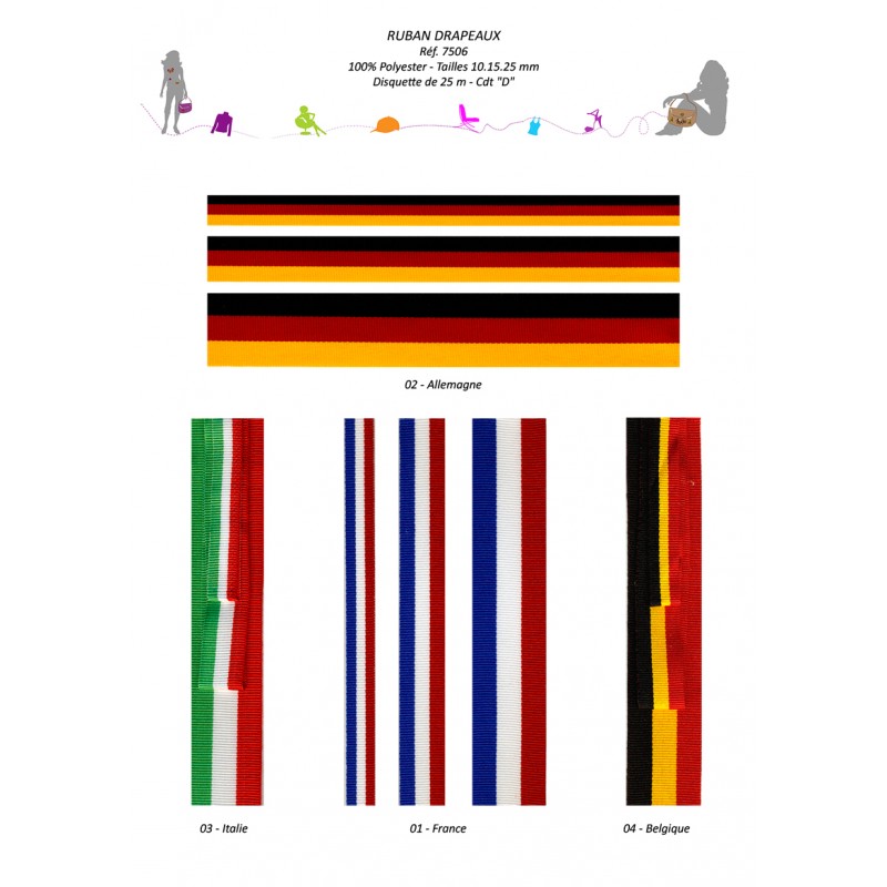 Stephanoise S7506 - RUBAN DRAPEAUX