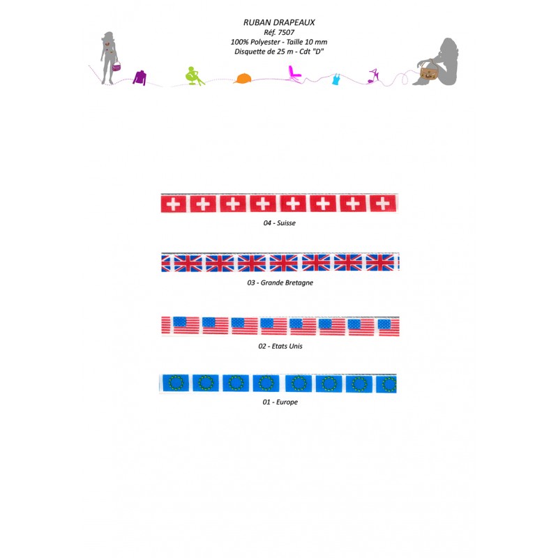 Stephanoise S7507 - RUBAN DRAPEAUX 10MM