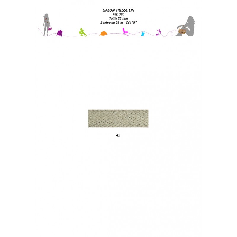 Stephanoise S751 - GALON TRESSE LIN 22 MM