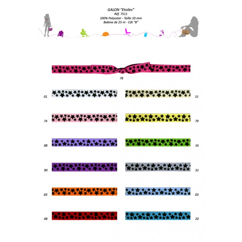 Stephanoise S7511 - GALON "ETOILES" 10MM