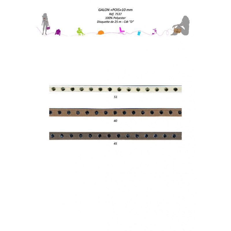 Stephanoise S7537 - GALON "POIS"10 MM