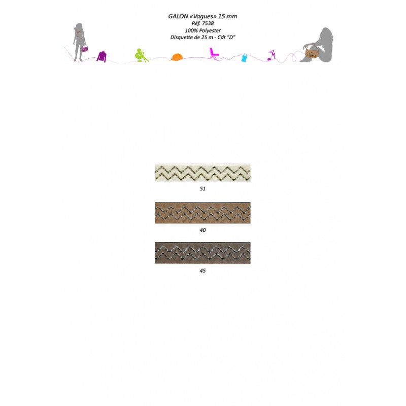 Stephanoise S7538 - GALON "VAGUES" 15 MM