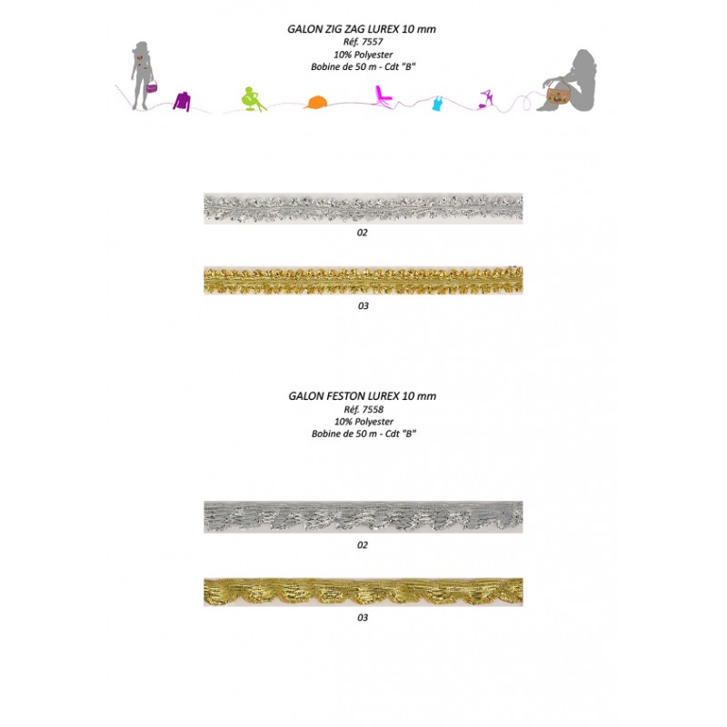 Stephanoise S7557 - GALON ZIG ZAG METAL