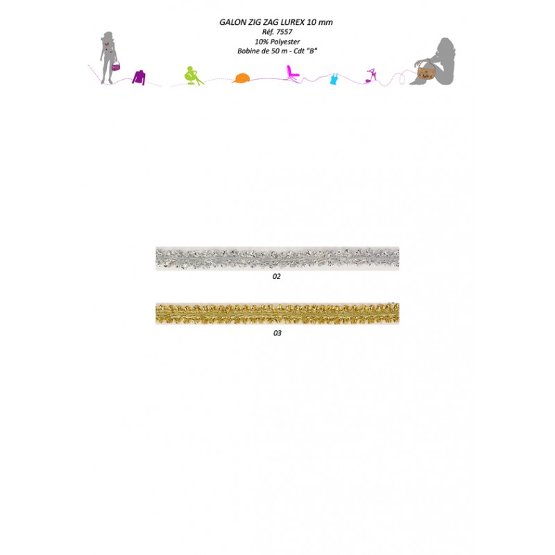 Stephanoise S7557 - GALON ZIG ZAG METAL