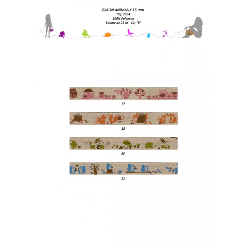 Stephanoise S7564 - GALON "ANIMAUX" 15MM