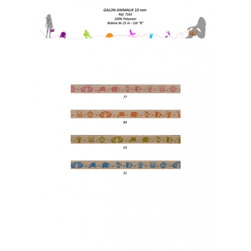 Stephanoise S7565 - GALON "ANIMAUX" 10MM