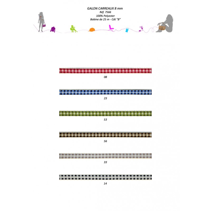 Stephanoise S7566 - GALON CARREAUX 8MM