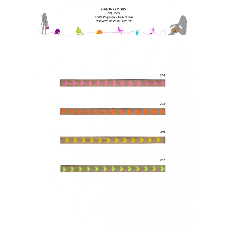 Stephanoise S7589 - GALON COEURS 9MM