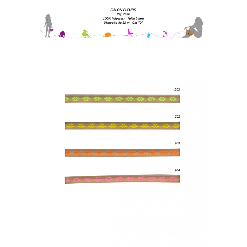 Stephanoise S7590 - GALON FLEURS 9MM