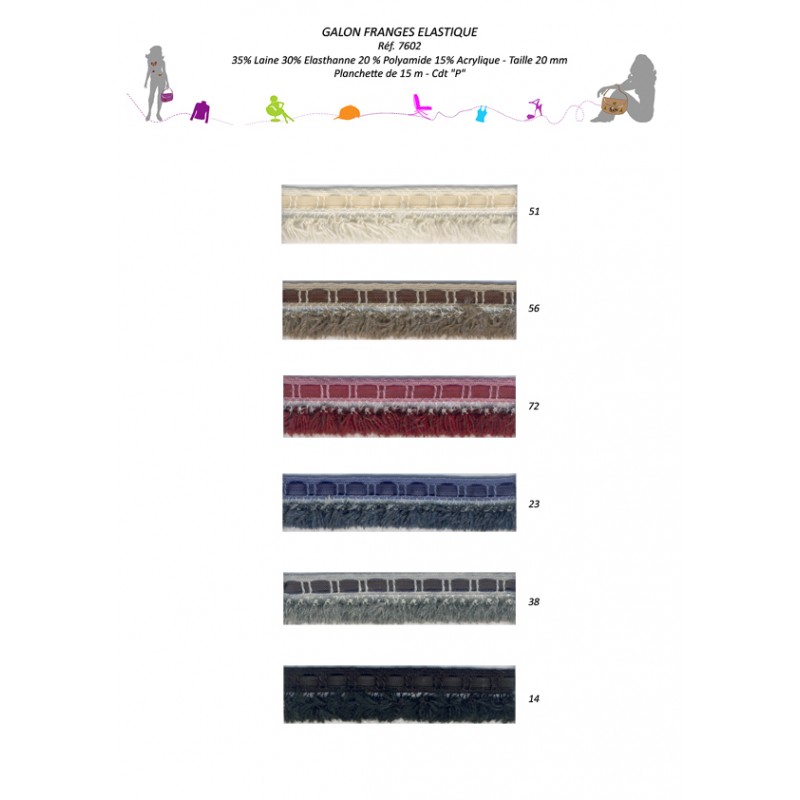 Stephanoise S7602 - GALON FRANGES ELASTIQUE