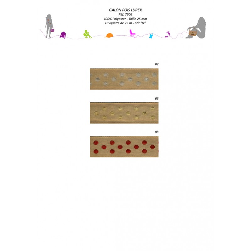 Stephanoise S7606 - GALON POIS METAL 25MM
