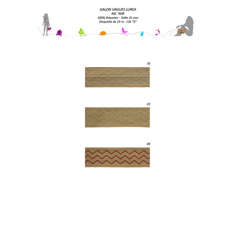 Stephanoise S7608 - GALON VAGUES METAL 25MM