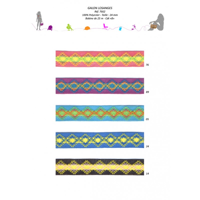 Stephanoise S7662 - GALON LOSANGES 24 MM