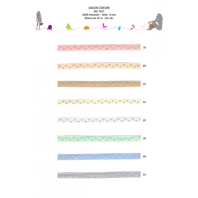 Stephanoise S7671 - GALON COEURS 9MM