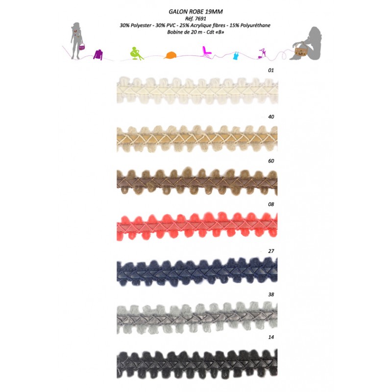 Stephanoise S7691 - GALON ROBE 19 MM