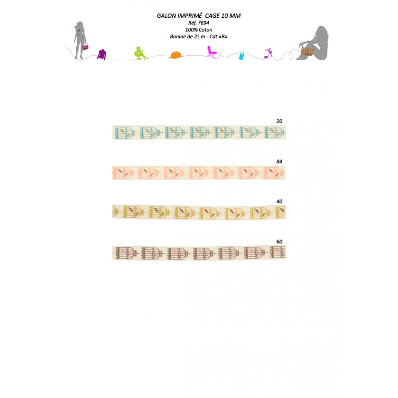 Stephanoise S7694 - GALON IMPRIMÉ CAGE