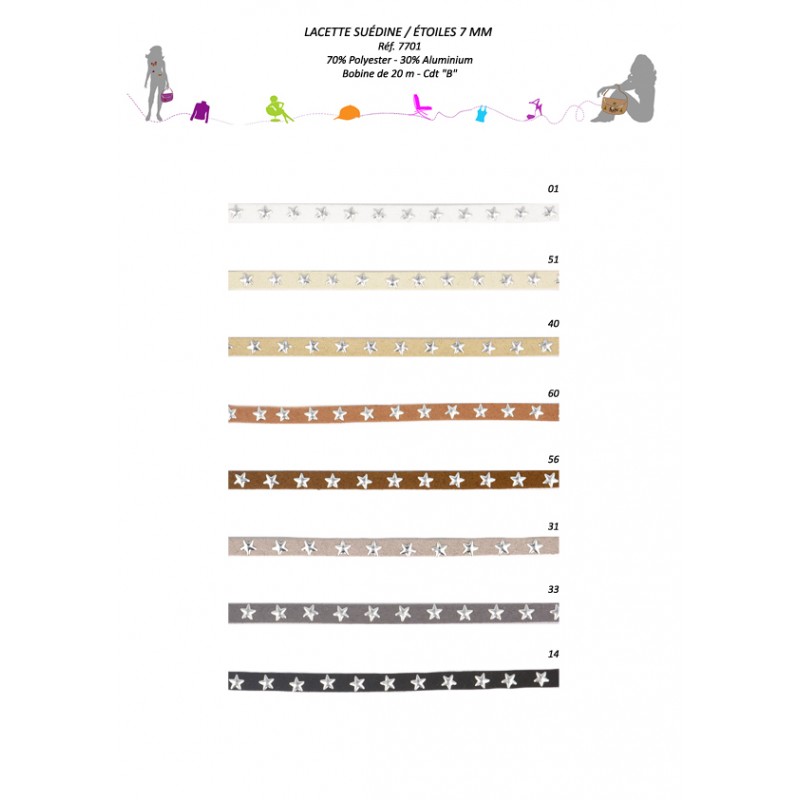 Stephanoise S7701 - LACETTE SUEDINE/ETOILES