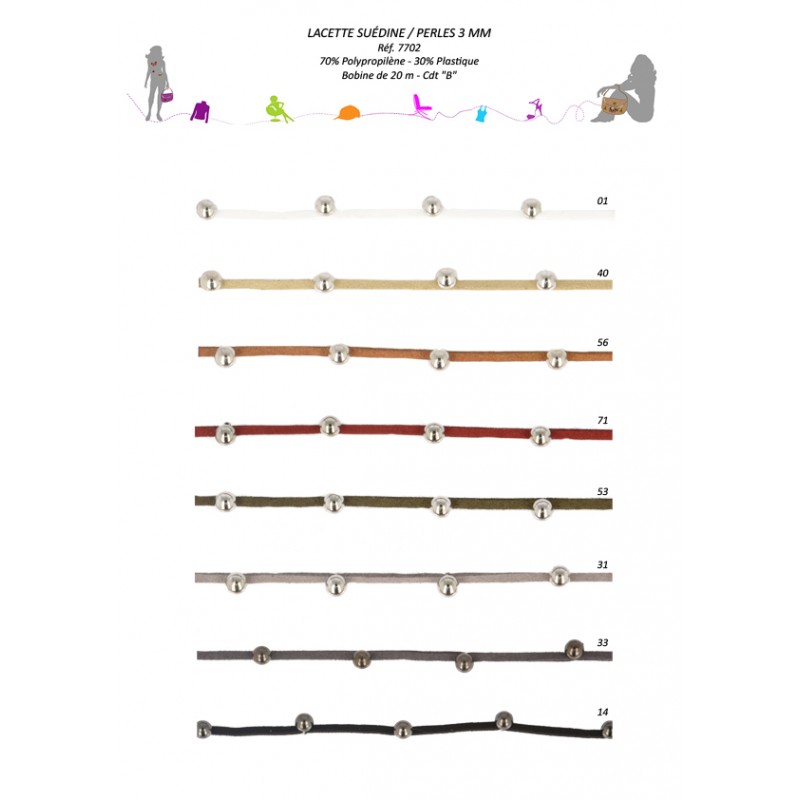 Stephanoise S7702 - LACETTE SUEDINE/PERLES