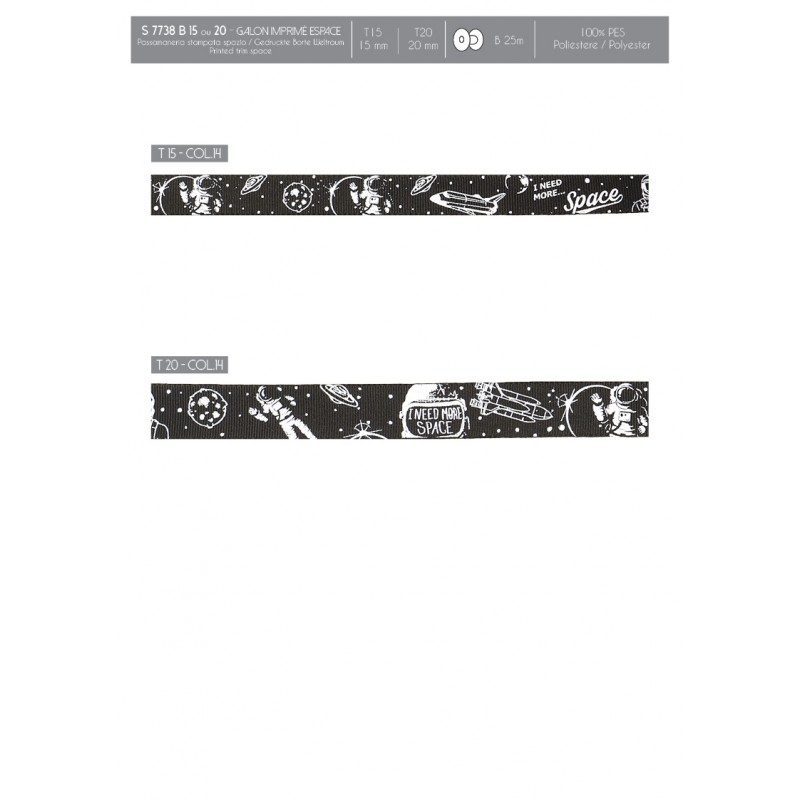 Stephanoise S7738 - GALON IMPRIMÉ ESPACE