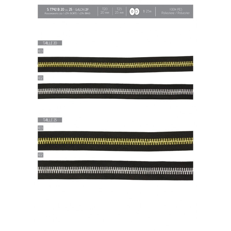 Stephanoise S7742 - GALON "ZIP"