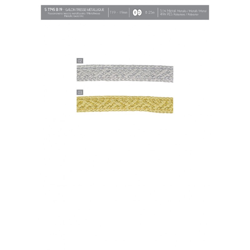 Stephanoise S7745 - GALON TRESSE METALLIQUE