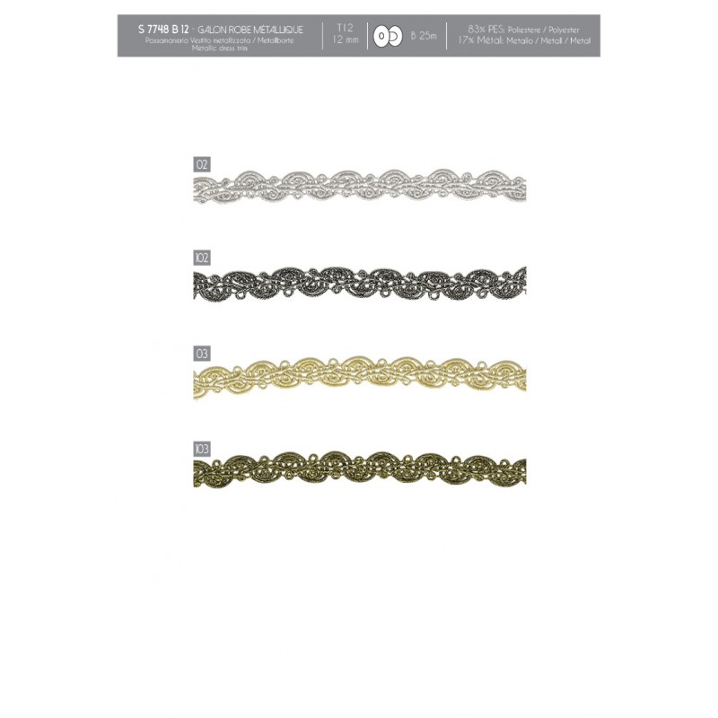 Stephanoise S7748 - GALON ROBE METALLIQUE