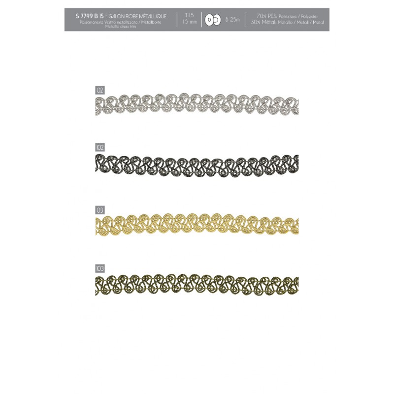 Stephanoise S7749 - GALON ROBE METALLIQUE