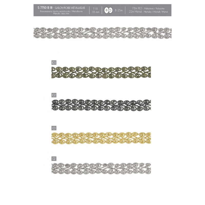 Stephanoise S7750 - GALON ROBE METALLIQUE