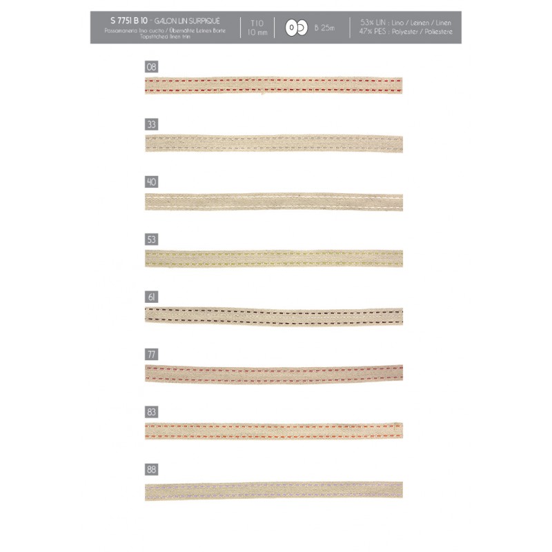 Stephanoise S7751 - GALON LIN SURPIQUÉ